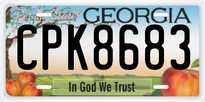 GA license plate CPK8683