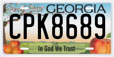 GA license plate CPK8689