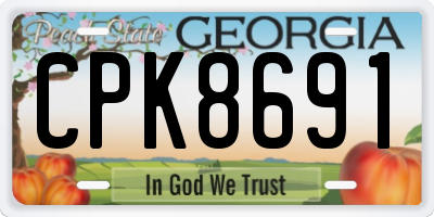 GA license plate CPK8691