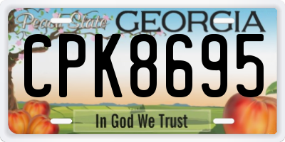 GA license plate CPK8695