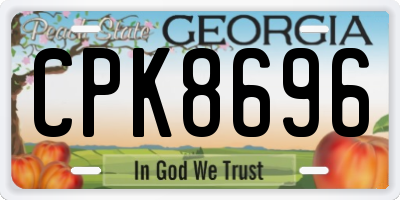 GA license plate CPK8696