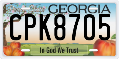 GA license plate CPK8705