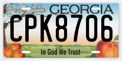 GA license plate CPK8706