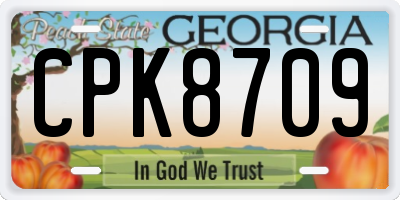 GA license plate CPK8709