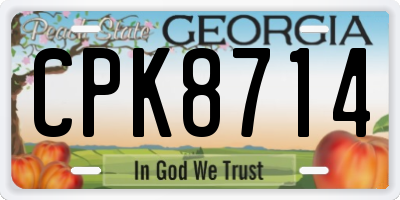 GA license plate CPK8714