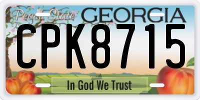 GA license plate CPK8715