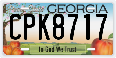 GA license plate CPK8717
