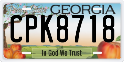 GA license plate CPK8718