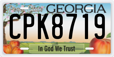 GA license plate CPK8719