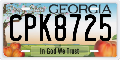 GA license plate CPK8725