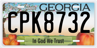 GA license plate CPK8732