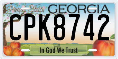 GA license plate CPK8742