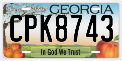GA license plate CPK8743