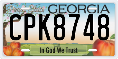 GA license plate CPK8748