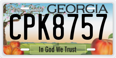 GA license plate CPK8757