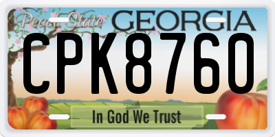 GA license plate CPK8760