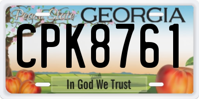 GA license plate CPK8761