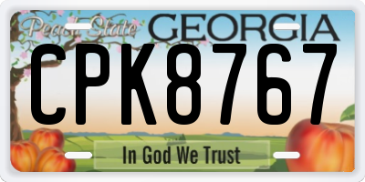 GA license plate CPK8767