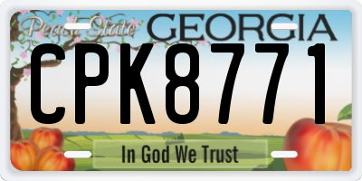 GA license plate CPK8771