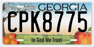 GA license plate CPK8775