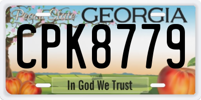 GA license plate CPK8779