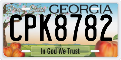 GA license plate CPK8782