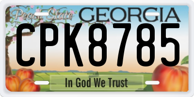 GA license plate CPK8785