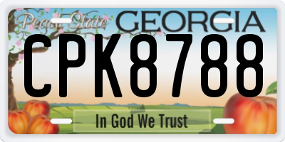 GA license plate CPK8788
