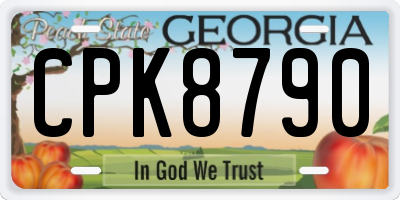 GA license plate CPK8790