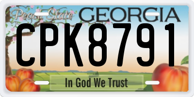 GA license plate CPK8791