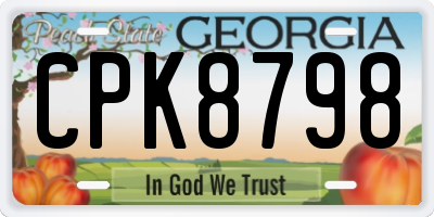 GA license plate CPK8798