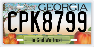 GA license plate CPK8799
