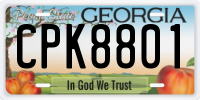 GA license plate CPK8801