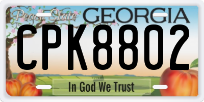 GA license plate CPK8802