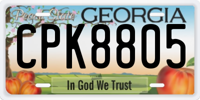 GA license plate CPK8805