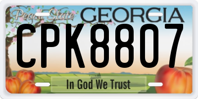 GA license plate CPK8807