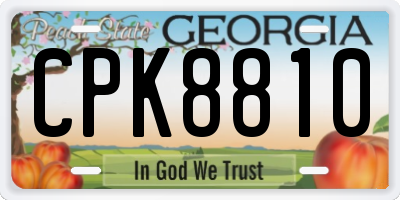 GA license plate CPK8810