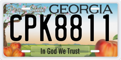 GA license plate CPK8811
