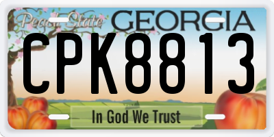 GA license plate CPK8813
