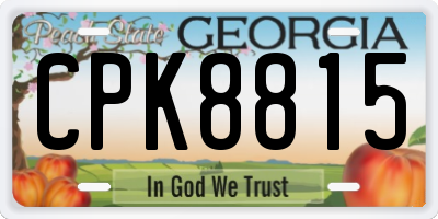 GA license plate CPK8815