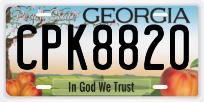 GA license plate CPK8820