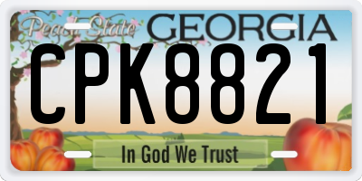 GA license plate CPK8821