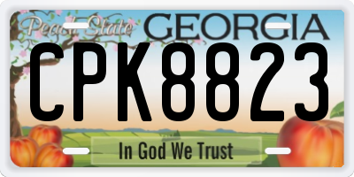 GA license plate CPK8823