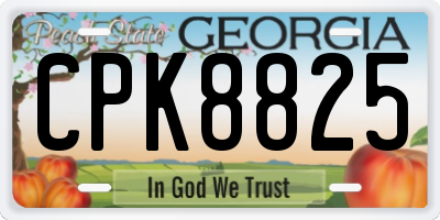 GA license plate CPK8825
