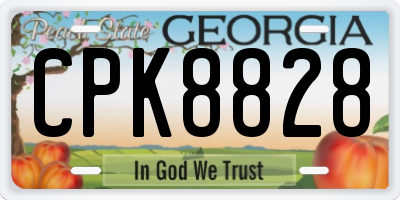 GA license plate CPK8828
