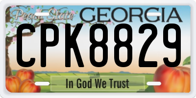 GA license plate CPK8829