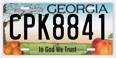 GA license plate CPK8841