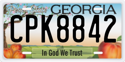 GA license plate CPK8842