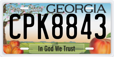 GA license plate CPK8843