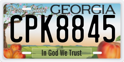 GA license plate CPK8845